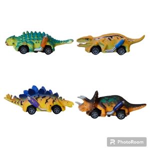 Dinosaur Pull Back  Cars Set of 4